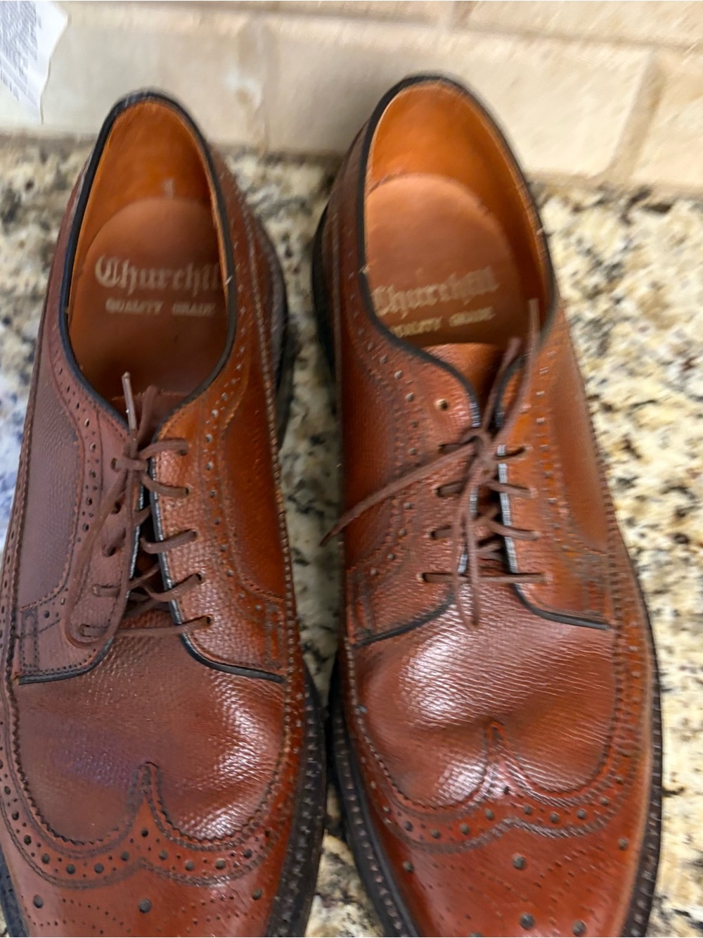 Church's Brown Leather Wingtip Derby Shoes